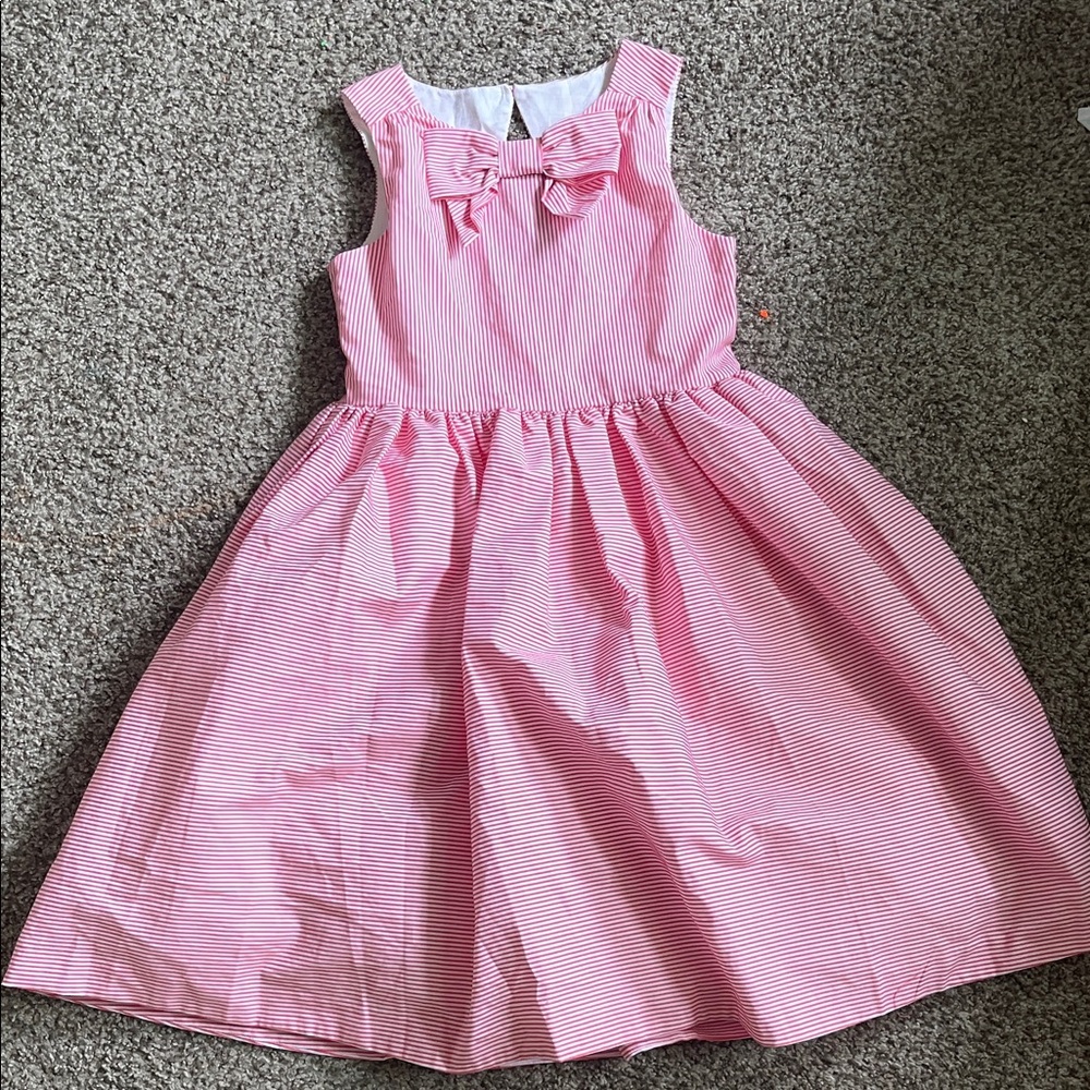 Janie and Jack Pink Striped Dress with Bow